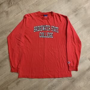 Vintage Champion Bridgewater State College University T-Shirt Long Sleeve Mens L